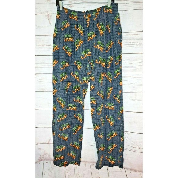 XBOX 360 Lounge Pants Pajamas Black Green Elastic Waist Drawstring Men's 32-34 M - Picture 1 of 9